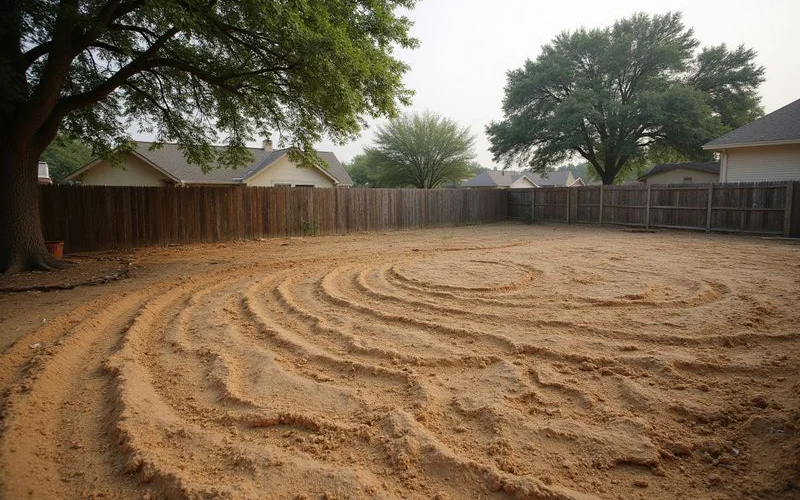 Freshly graded and leveled yard with new topsoil ready for landscaping after tree clearing