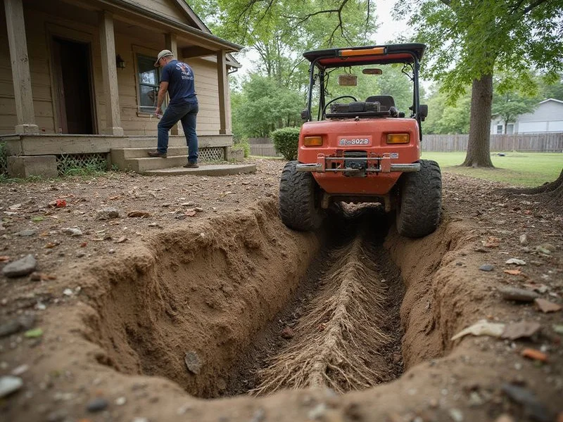 Root tracing to protect nearby foundation